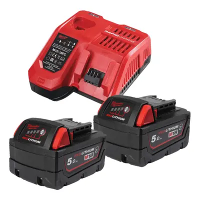 Milwaukee M18 NRGCR-502, 2x M18 B5-CR akkumulátor + M12-18 FC töltő, 4932479831