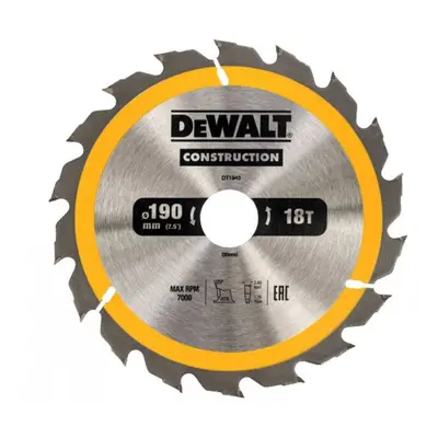 Dewalt fűrészlap macska számára. fűrészek 190x30mm 18 fogú ATB 20° gyors hosszirányú vágási szél