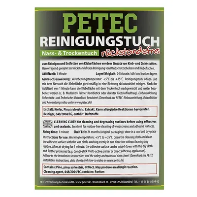 Törülköző a felületek tisztításához és zsírtalanításához PETEC 82111