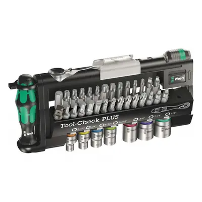 Wera 056491 1/4" Zyklop Tool-Check PLUS Imperial Bits, foglalatok és racsni 889/4/1 K tartóval (