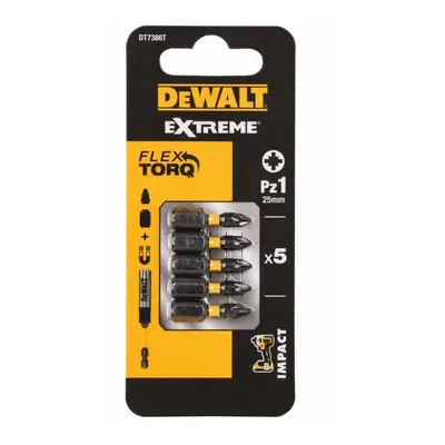 DEWALT 5 RÉSZES PZ1 25 mm-es, EXTRÉM TORZIÓS BETŰ KÉSZLET DT7386T