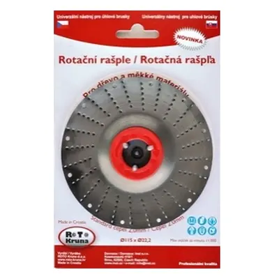 Rotációs reszelő 115x22,2mm - standard penge 2,0mm