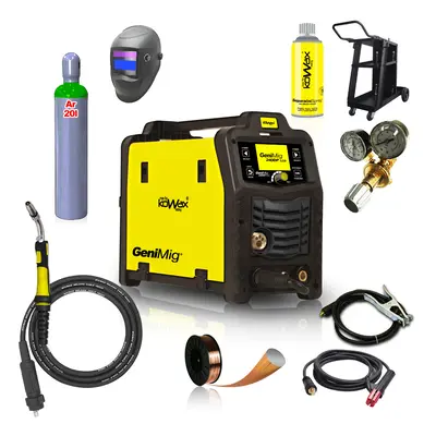 KOWAX GeniMig®240DP LCD + zseblámpa + burkolat + szelep + alváz + argonpalack + spray + 5 kg vez