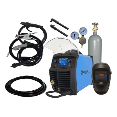 Sherman DIGIMIG 205 LCD SYNERGIC + zseblámpa 3 m + kábelek 2 m + burkolat + szelep + tömlő + CO2