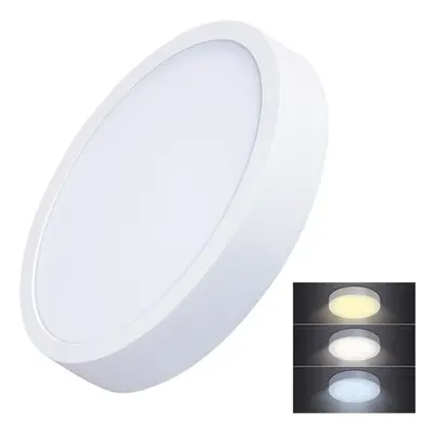 Solight LED mini panel CCT, szerelt, 24W, 1800lm, 3000K, 4000K, 6000K, kör alakú, kerek