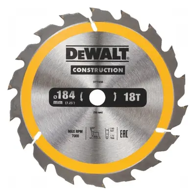 Dewalt fűrészlap 184x16mm 18 fogak 20°-ban a gyors hosszirányú vágásért