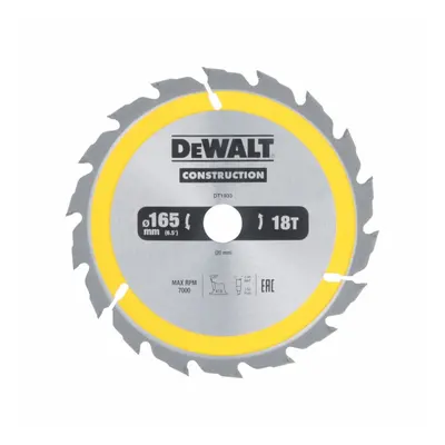 Dewalt fűrészbontó penge 165x20mm 18 fogú ATB 20° 2,4mm vágási szélesség