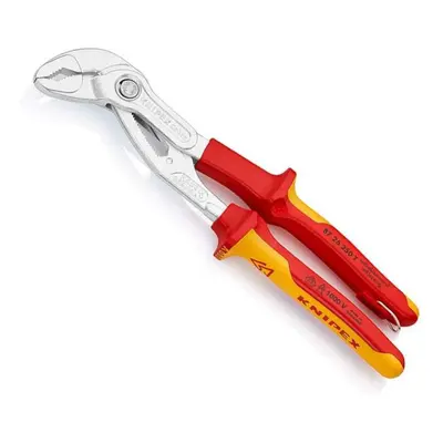 VDE-Cobra 250 mm-es vízvezeték-szerelő fogó. Knipex 87 26 250 T - 1000V. Krómozott, többkomponen