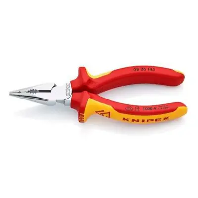 Kombinált fogó VDE KNIPEX 08 26 145, 145 mm - krómozott fogó, többkomponensű hüvelyekkel szigete