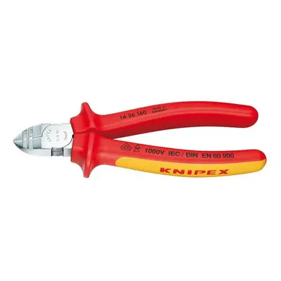 Oldalvágó csíkozó fogó 160 mm VDE KNIPEX 14 26 160 - krómozott, többkomponensű hüvelyek