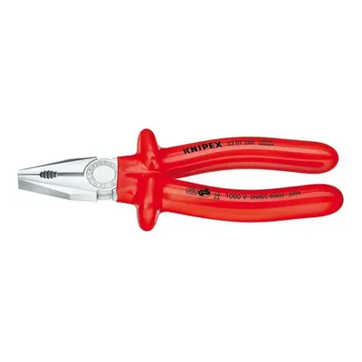 Kombinált fogó 200 mm - 1000V. KNIPEX 03 07 200. Krómozott, VDE - szigetelés fürdőbe merítéssel.