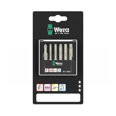 Wera 073631 Csavarhúzóhegyek 1/4" Bit-Check 6 SHK 1 SB (6 darabos készlet)