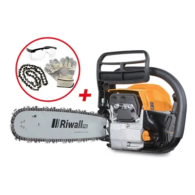 Riwall PRO RPCS 5140 SET láncfűrész benzinmotorral 49 cc + tartalék lánc + kesztyű + védőszemüve