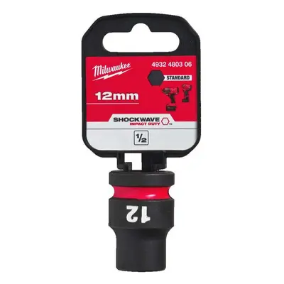 1/2" Milwaukee Shockwave™ Impact Duty 12 mm-es ütvecsapó hüvely, rövid