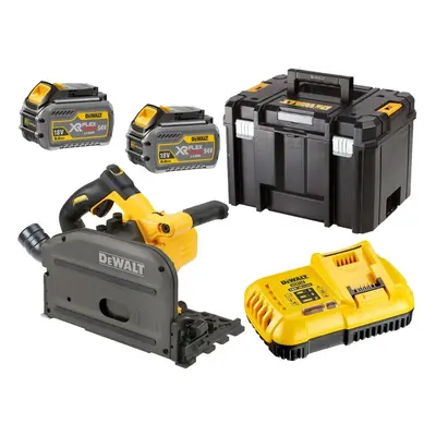 Akkus merülő körfűrész vezetősín talppal 54V, 2x 6.0Ah, tok TSTAK DEWALT DCS520T2 FLEXVOLT