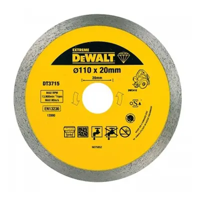 Dia penge a DWC410 csempevágóhoz gránit vágásához 110x20mm DeWALT DT3715