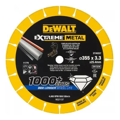 Gyémánttárcsa EXTREME METAL 355mm DeWALT DT40257