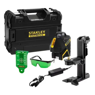 Vonallézer 360° STANLEY FATMAX + 2V, Li-Ion akkumulátor, zöld lézer