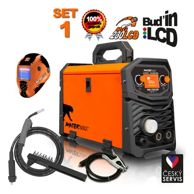 PANTERMAX MIG230LCD inverter MIG/TIG/MMA hegesztő + kábelek + zseblámpa + burkolat + kefe