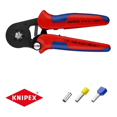 Önbeálló fogó 180 mm KNIPEX 97 53 14 - kábelsarkok krimpeléséhez. Krómozott, műanyag hüvelyek