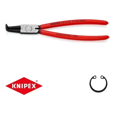 Tartógyűrűs fogó 215 mm, belülről hajlított. Knipex - 44 21 J31 - DIN 5256 D. Polírozott, műanya