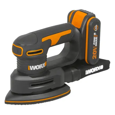 Akkus vibrációs csiszoló WORX Orange WX822 - 20V, 1x2,0Ah - Powershare