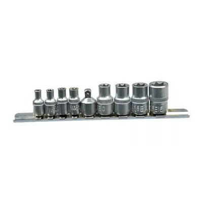 Torx fej készlet GEKO, 9 db, 1/4" és 3/8"