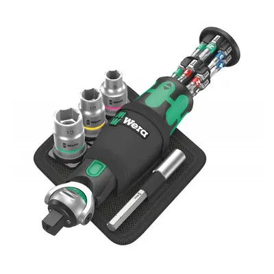 Wera 004281 Compact Ratchet 8009 Zyklop Pocket Set 2 bitekkel és foglalatokkal (18 részes készle