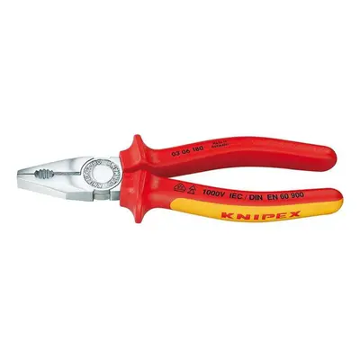 Kombinált fogó 160 mm - 1000V. KNIPEX 03 06 160 - krómozott, többkomponensű VDE hüvelyek