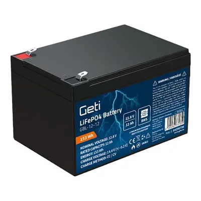 Akkumulátor LiFePO4 12,8V 12Ah GETI GBL-12-12-12 GETI GBL-12-12