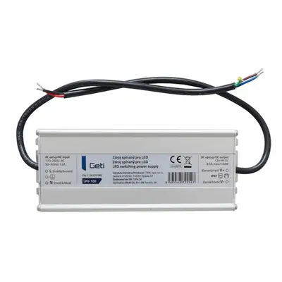 Kapcsoló tápegység LED 12V/100W Geti LPV-100 12V/100W LED-hez