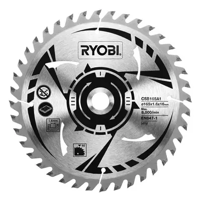 Ryobi CSB165A1 fűrészlap átmérője 165/16mm, 40z. R18CS fűrészekhez