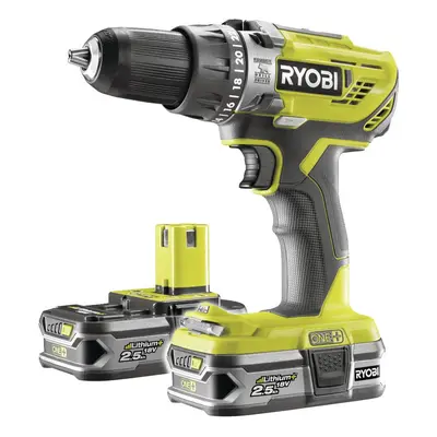 Ryobi R18PD3-225S akkumulátoros 18 V-os fúrógép 2x akkumulátorok 2,5 Ah töltő ONE