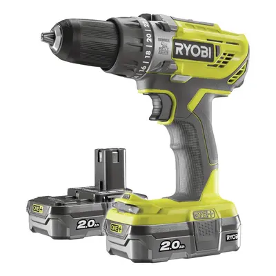 Ryobi R18PD3-220S akkumulátoros 18 V-os fúrógép 2x akkumulátorok 2 Ah töltő EGY