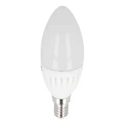 LED lámpa , égő , gyertya , E14 foglalat , 9 Watt , 220° , meleg fehér