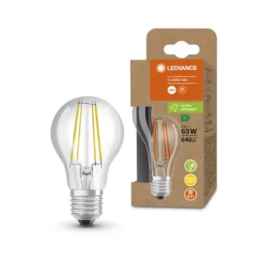 LED lámpa , égő , izzószálas hatás , filament , E27 , 4W , 210 lm/w , A besorolás , meleg fehér 