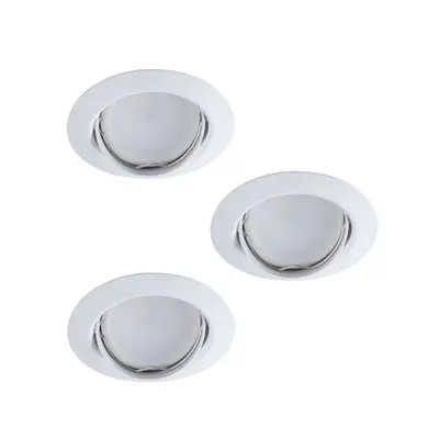 LED lámpatest , spot , szett , 3 x 4.9W , GU10 , meleg fehér , beépíthető , billenthető , kerek 