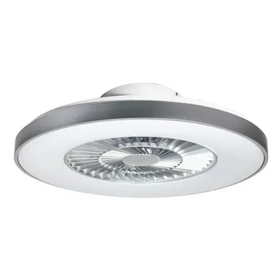 Ventilátoros LED lámpatest , mennyezeti , 40W , CCT , dimmelhető , ezüst/fehér , távirányítóval 