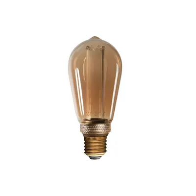 LED lámpa , égő , izzószálas hatás , filament , E27 foglalat , ST64 , Edison , 4 Watt , meleg 