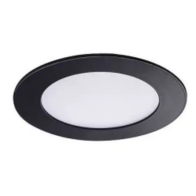 LED panel , 6W , süllyesztett , kerek , meleg fehér , fekete keret , IP44 , KANLUX ROUNDA