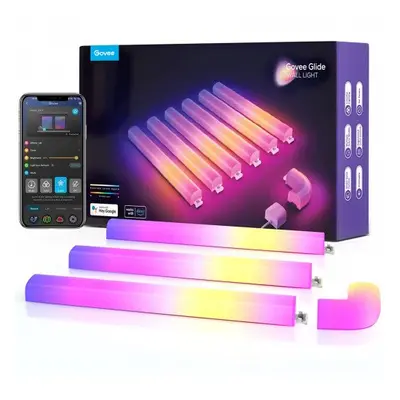 Digitális LED falvilágítás , RGB + IC (digitális) , 4 egyenes + 1 sarokelem , Wi-Fi & Bluetooth 