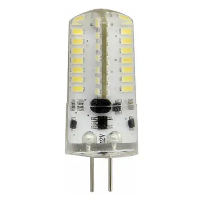 LED lámpa , 12V DC , kukorica , G4 foglalat , 3 Watt , 360° , szilikon bevonat , hideg fehér