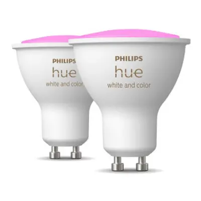 LED lámpa , égő , Philips Hue , 2PACK (2 x GU10 4.3W) RGB , CCT , dimmelhető , Bluetooth