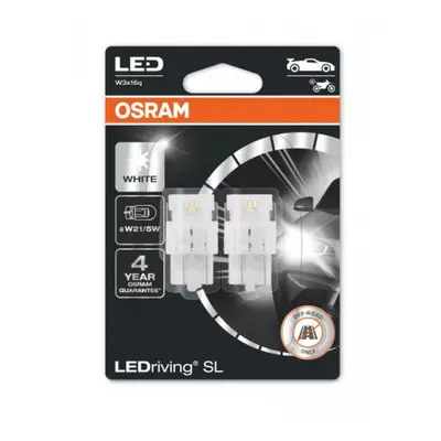 LED lámpa , égő , autó izzó , jelzőlámpa/irányjelző , 2 db-os csomag , W21/5W , 2.7 Watt , hideg