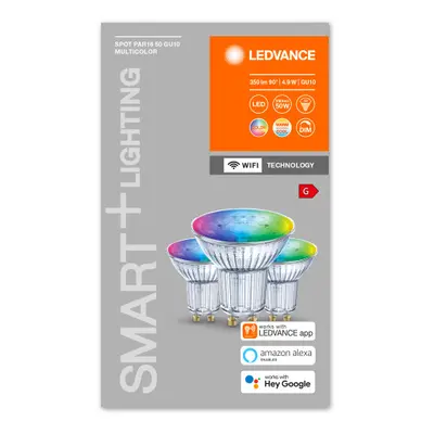 LED lámpa , égő , szpot , 3 x GU10 , 3 x 4.9W , RGBW , CCT , dimmelhető , LEDVANCE Smart+ WIFI