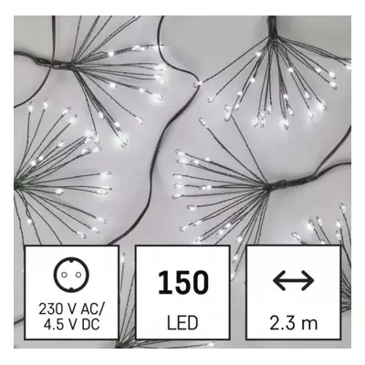 Led fényfüzér , beltéri , fürtök , nano LED , 2.35 m , hideg fehér , időzíthető