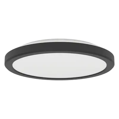 LED lámpa , fali , mennyezeti , 11.2W , kerek , fekete , 21.1 cm , meleg fehér , műanyag , EGLO 