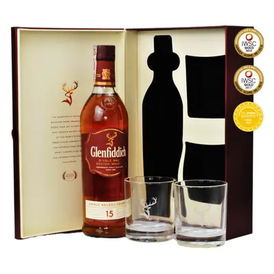 Glenfiddich 15YO 40% 0,7L + 2 bögre