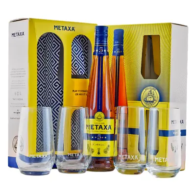 Metaxa 5* + 2 pohárral 38% 0,7L