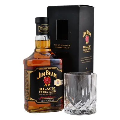 Jim Beam Black Extra Aged + 1 Pohárral 43% 0,7L